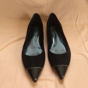 Black suede flats